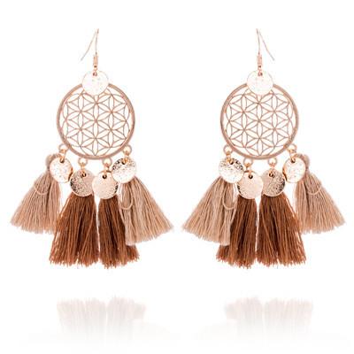 Hot tassel fashion gold round hollow Bohemian jewelry Earrings Wholesale