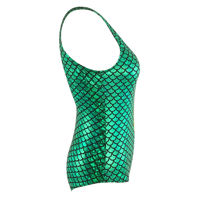 Mermaid zipper one-piece swimsuit