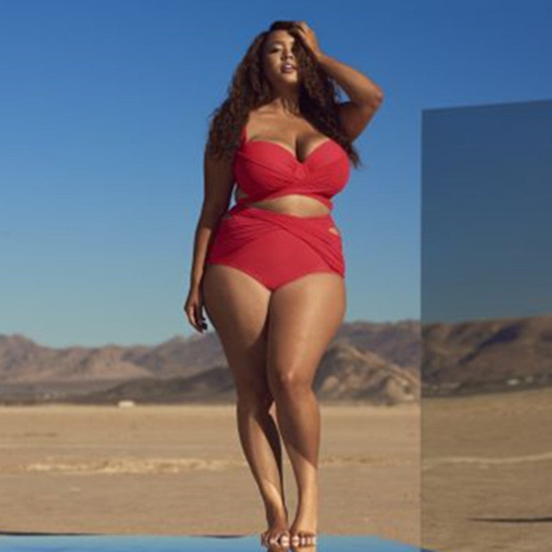 big size fat woman One-piece swimsuit