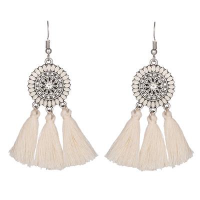 Bohemian fashion long tassel earrings ladies creative alloy earrings