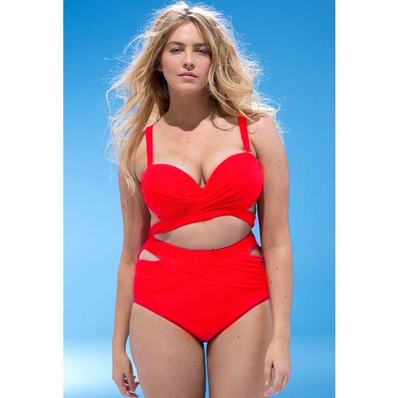 big size fat woman One-piece swimsuit