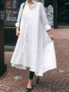 Casual Cropped Long Shirt Dress