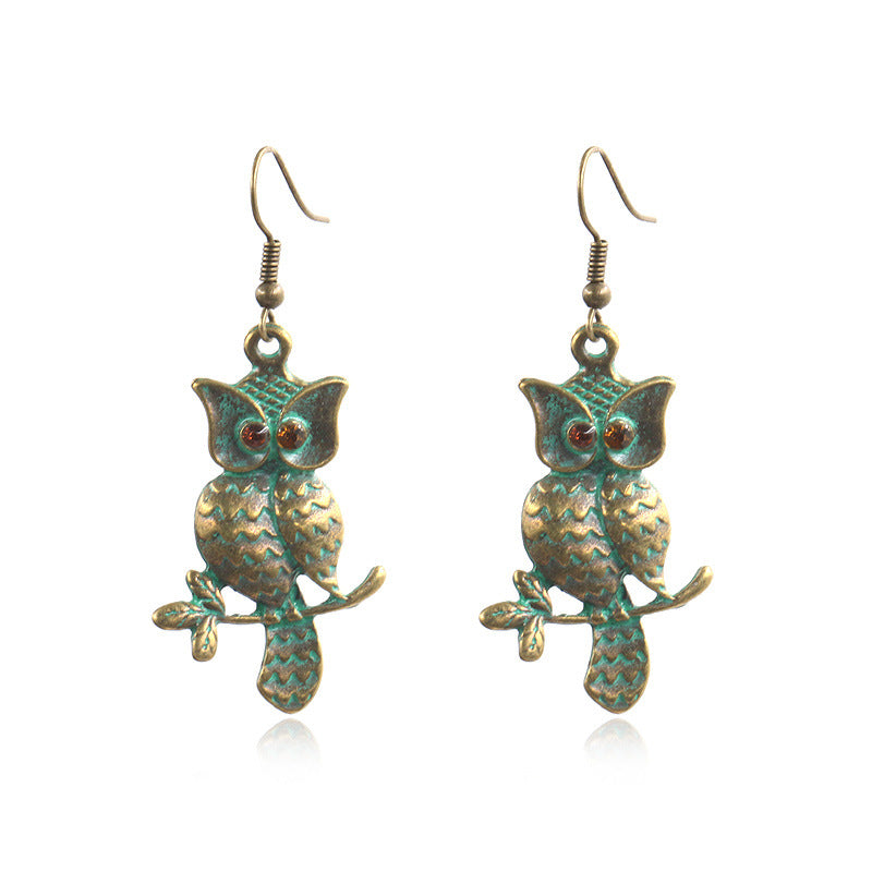 Owl Earrings long retro Earrings