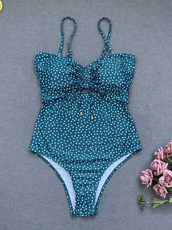 Polka Dot Bandage One-Piece Swimwear