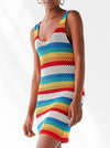 Hollow Colorful Beach Knitting Cover-ups Swimwear