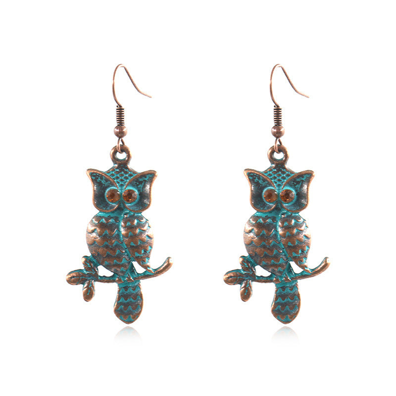 Owl Earrings long retro Earrings