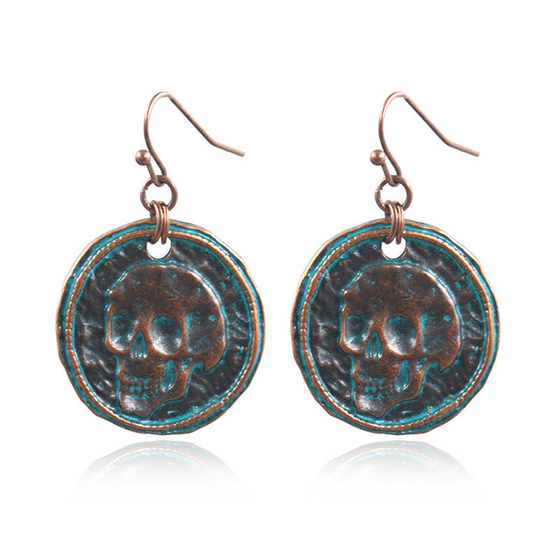 Alloy retro skull earrings