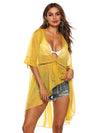 Sexy Solid See-through Lace-up Beach Cover-Up