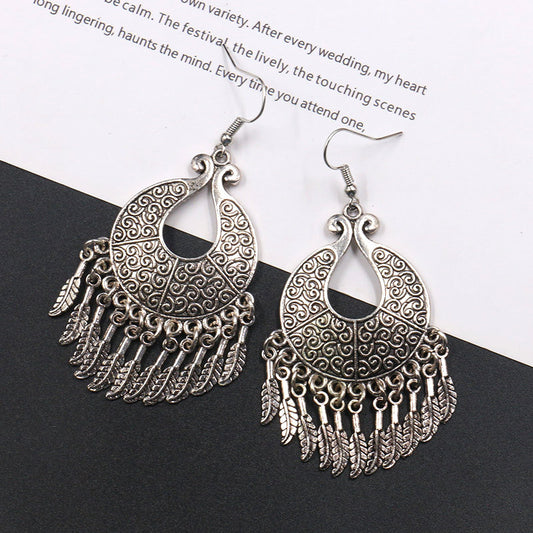 Earrings creative leaves Tassel Earring