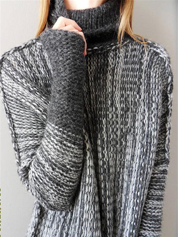 Fashion High-neck Knitting Sweater Tops