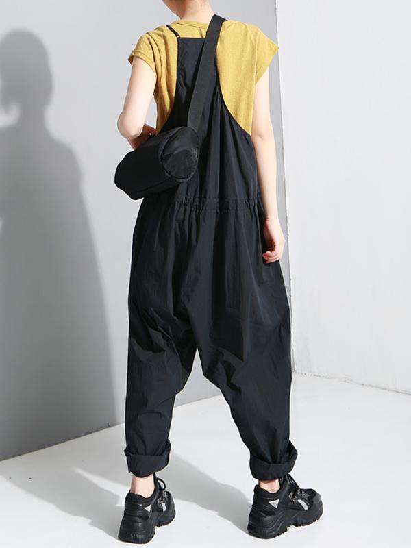 Loose Solid Braces Jumpsuit