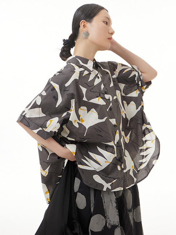 Urban Fashion Loose Geometric Printed Blouse