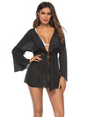 Flared Sleeves Hollow Waist Cover-Ups Swimwear