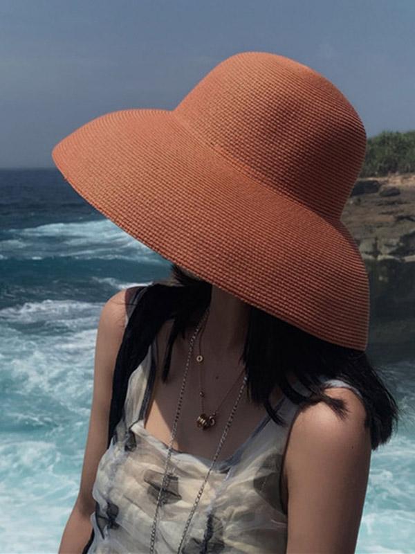 Leisure Long-Brim Sun-Protection Straw Hat