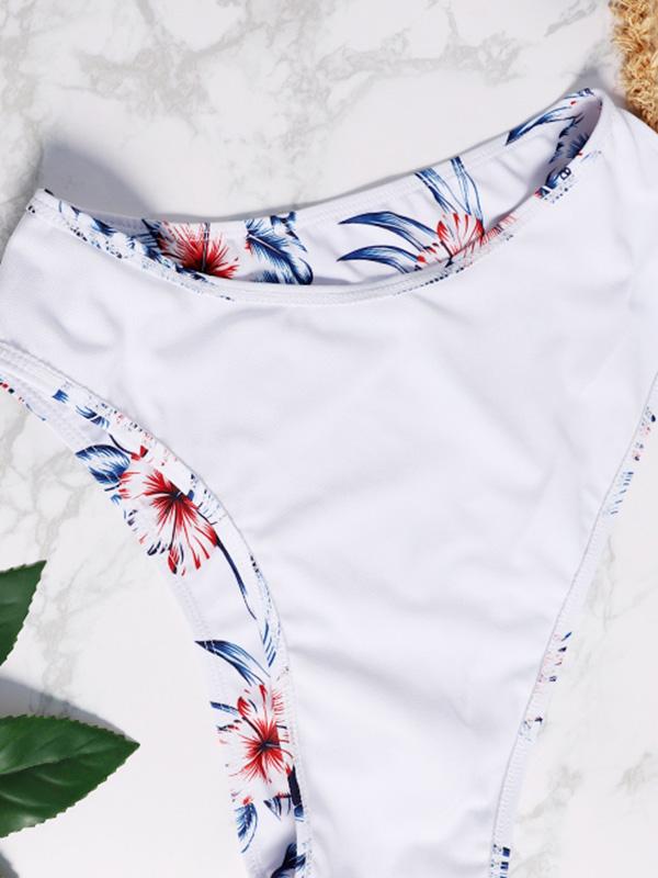 Lace Up High Waisted Bikini Swimsuit