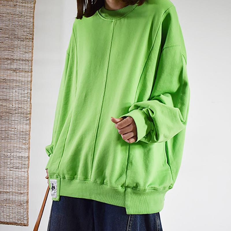 Buykud Casual Pure Color Loose Long Sleeve Shirt