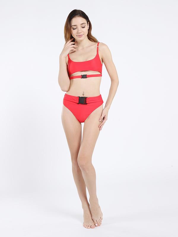 Solid Bandage Bikinis Swimwear