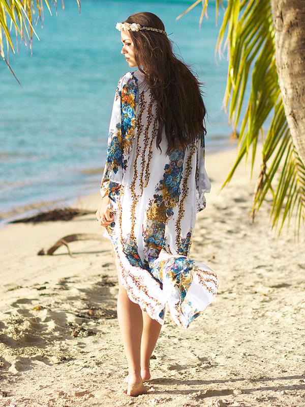 Plus Size Printed Loose Cover-up Swimwear