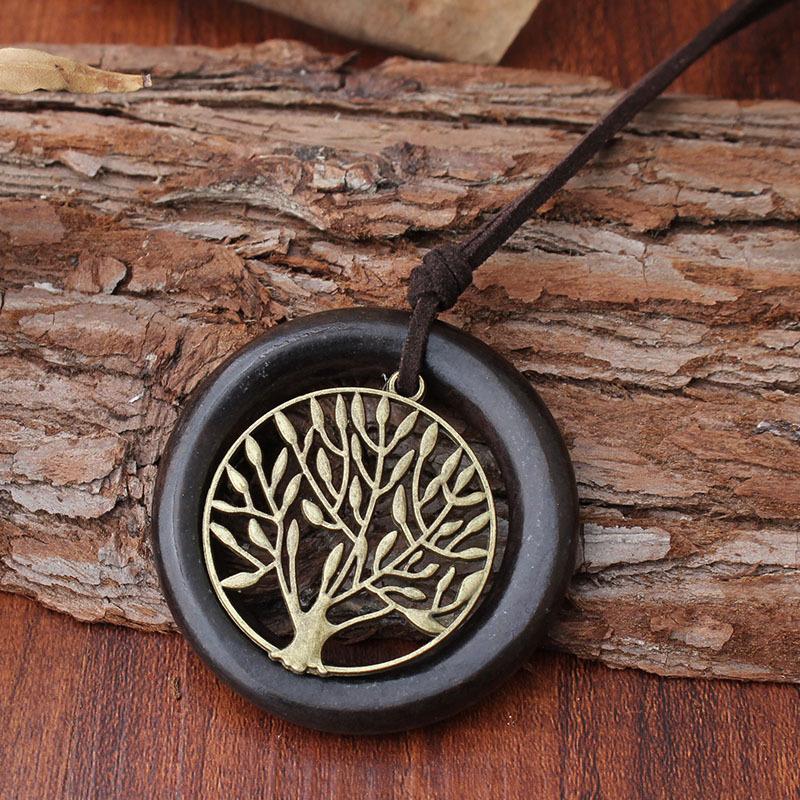 Buykud Classic Big Tree Pendant Long Necklace