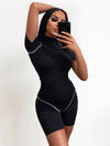 Short Sleeve Zipper Sport Romper