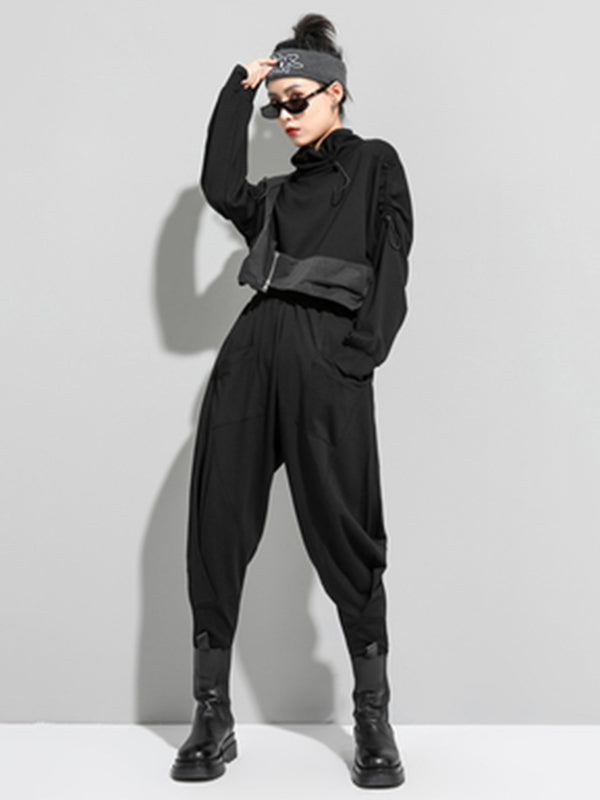 New Casual Pants Elasticity With Pockets Harem Pants