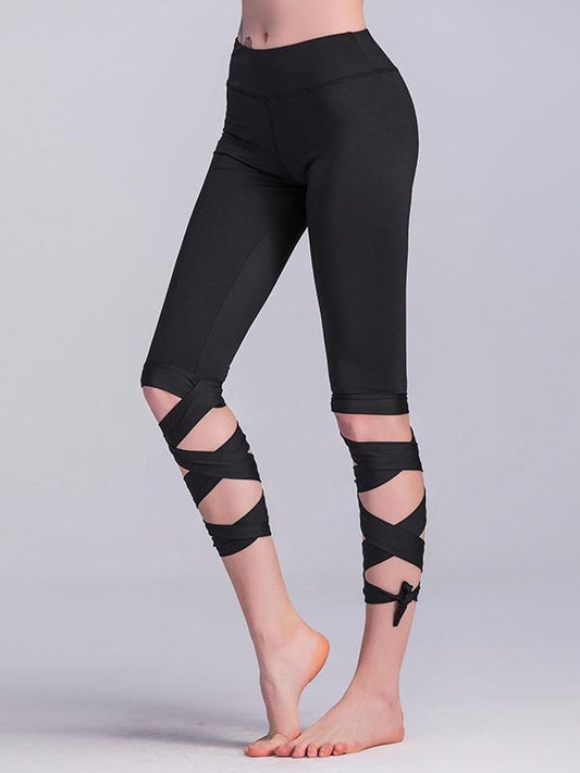 Sports Cross Tied Crop Leggings