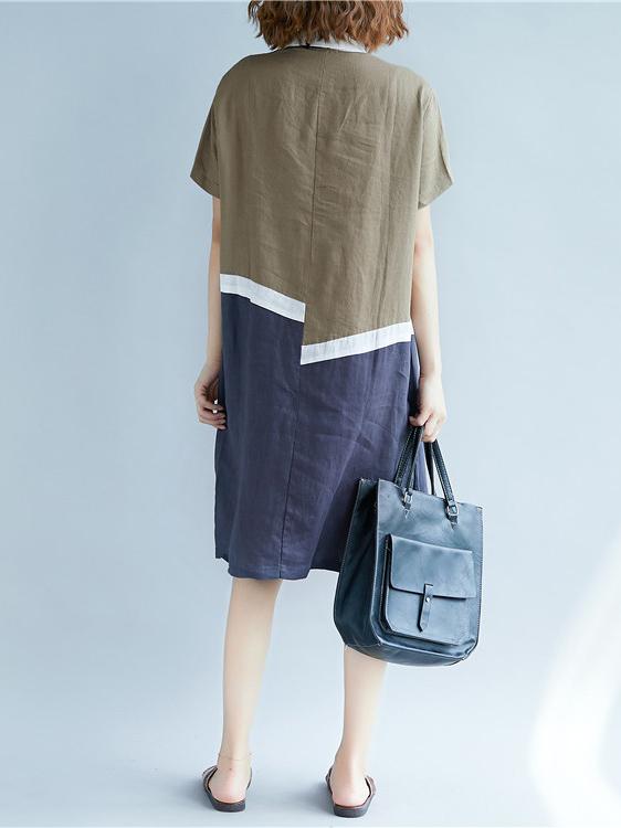 Loose Split-joint Shirt Dress