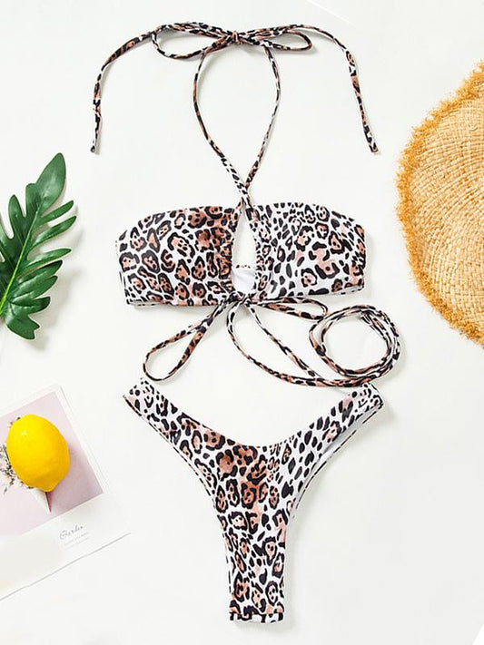 Sexy Bandage Split Type Bikini Swimsuit