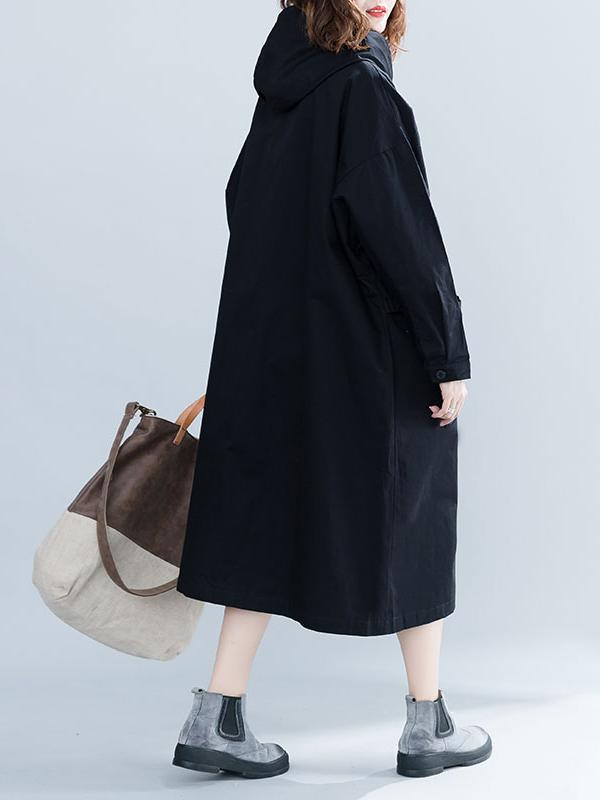 Loose Oversize Solid Winter Trench Coat