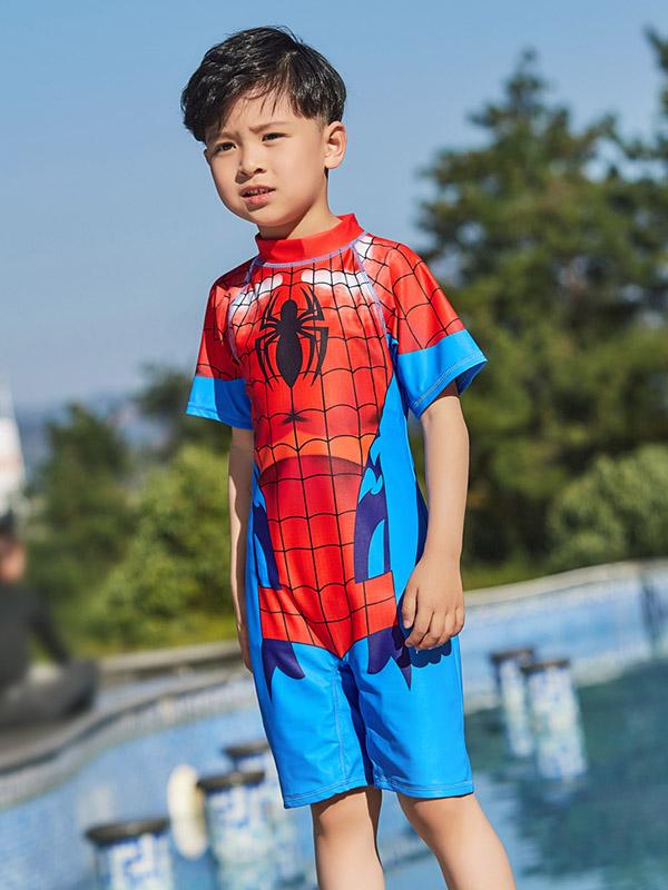 AONIHUA Spider Printed One Piece Boy Swimwear