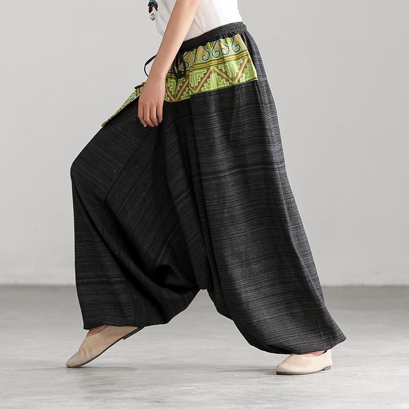 Ethnic Linen Spring Casual Cross-Pants