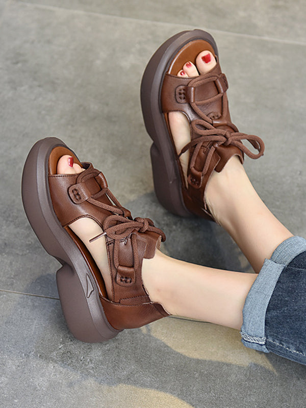 Original Casual Tied Hollow Platform Shoes