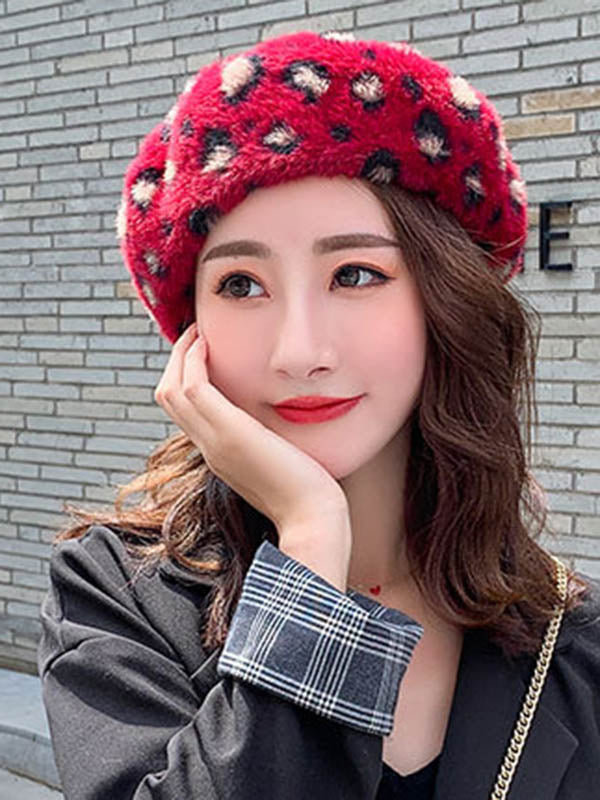 Stylish Leopard Beret Hat