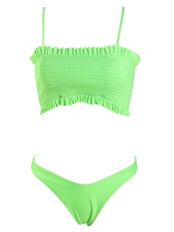 Ruffle Smock Bandeau Bikini Set