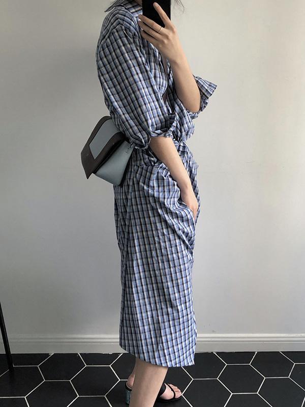 Fresh Plaid Cropped Midi Dresses