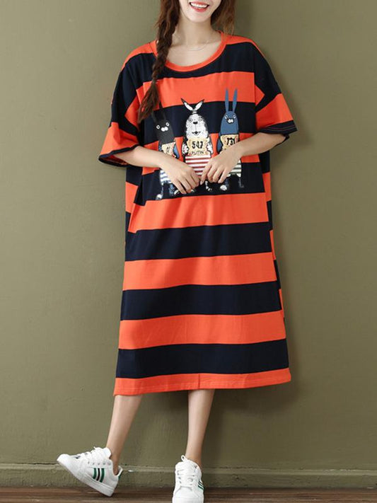 Summer Loose Oversize Striped Dress