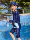 AONIHUA Navy Blue Boy Swimwears