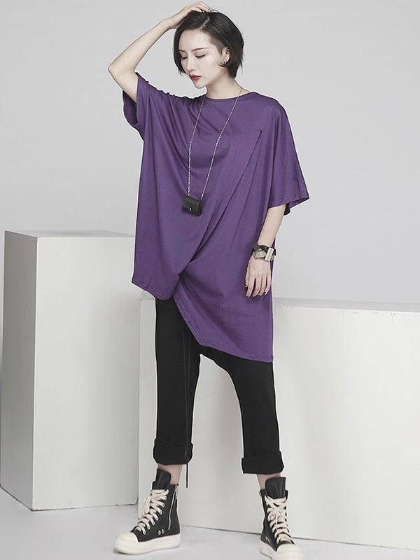 Loose Ruffled Long T-shirt