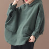 Casual Solid Color Plus Velvet Hooded Sweatshirt