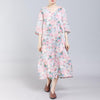 Floral Printed Split Chinese Style Midi Dress