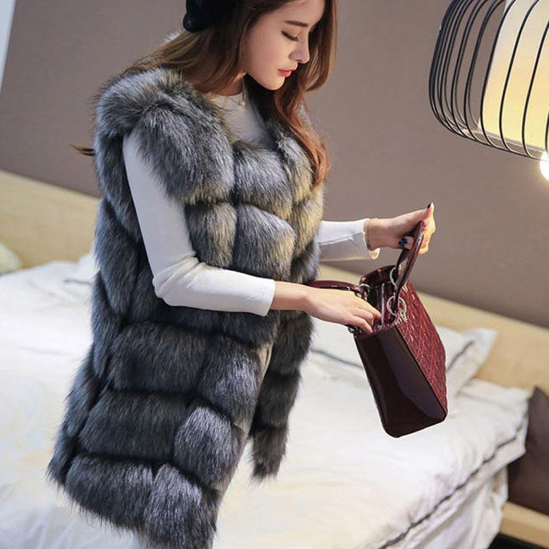 High quality Luxury Artificial Fur Warm Women Coat