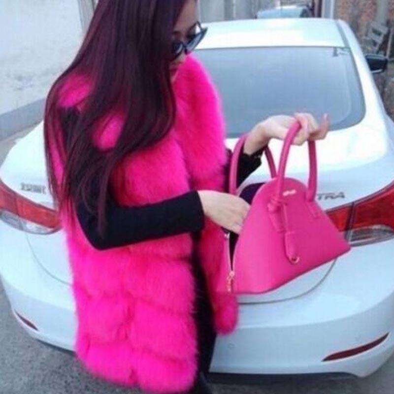 High quality Luxury Artificial Fur Warm Women Coat