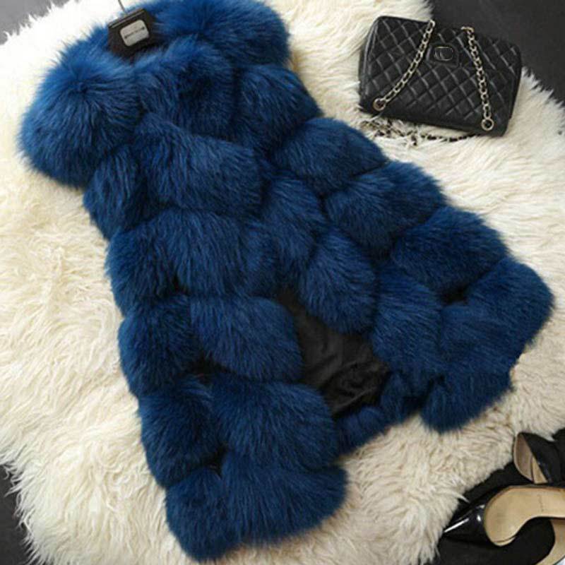 High quality Luxury Artificial Fur Warm Women Coat