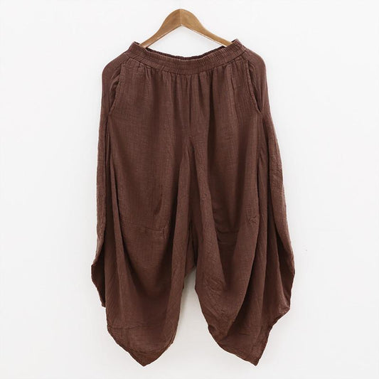 Irregular Linen Casual Women Loose Harem Pants