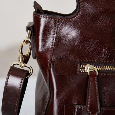 Irregular Retro Leather Women Shoulder Bag