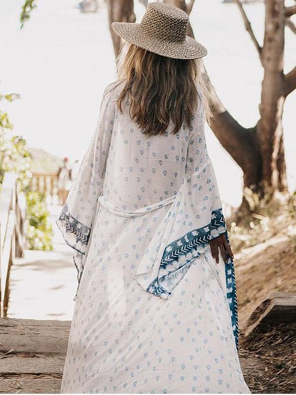 Printed Kimono Sleeves Cover-up