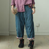 Loose Double-Layer Quilted Denim Casual Pants