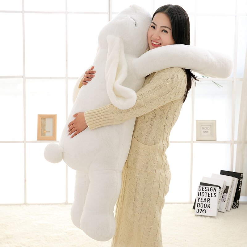 Lovely Giant Animal 90cm 120cm Soft Cartoon Big Ear Bunny Plush Toy Rabbit Stuffed Pillow Girl Gift