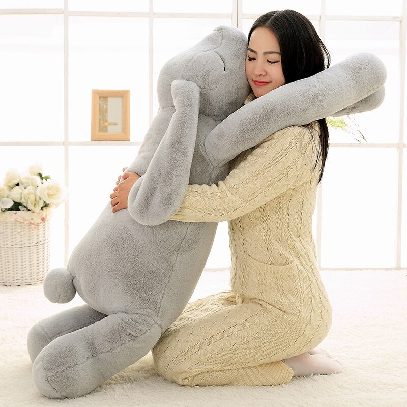 Lovely Giant Animal 90cm 120cm Soft Cartoon Big Ear Bunny Plush Toy Rabbit Stuffed Pillow Girl Gift