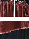 Natural Burrs Design Casual Corduroy Skirt